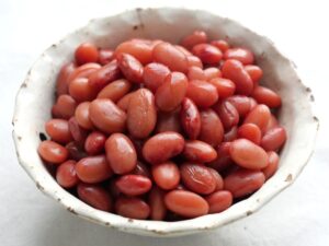 電気圧力鍋で作った金時豆の甘煮。ふっくら照りのある仕上がり