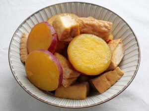 厚揚げとさつまいもの甘辛煮（電気圧力鍋使用）