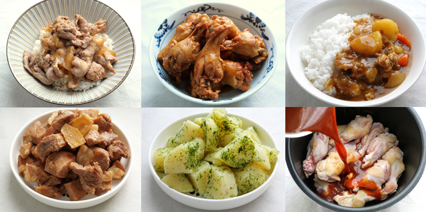 夏休みにぴったりの子供ごはん。電気圧力鍋で簡単に作れる豚丼、鶏手羽元、カレーなどのレシピ例